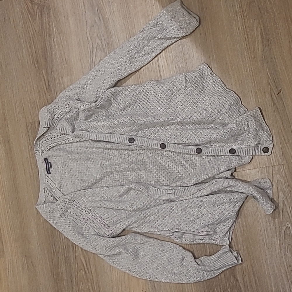 Gray Button-Up American Eagle Cardigan